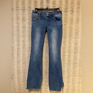 PacSun Low Rise Blue Flare Wide Leg Bootcut Jeans with Stretch Y2K